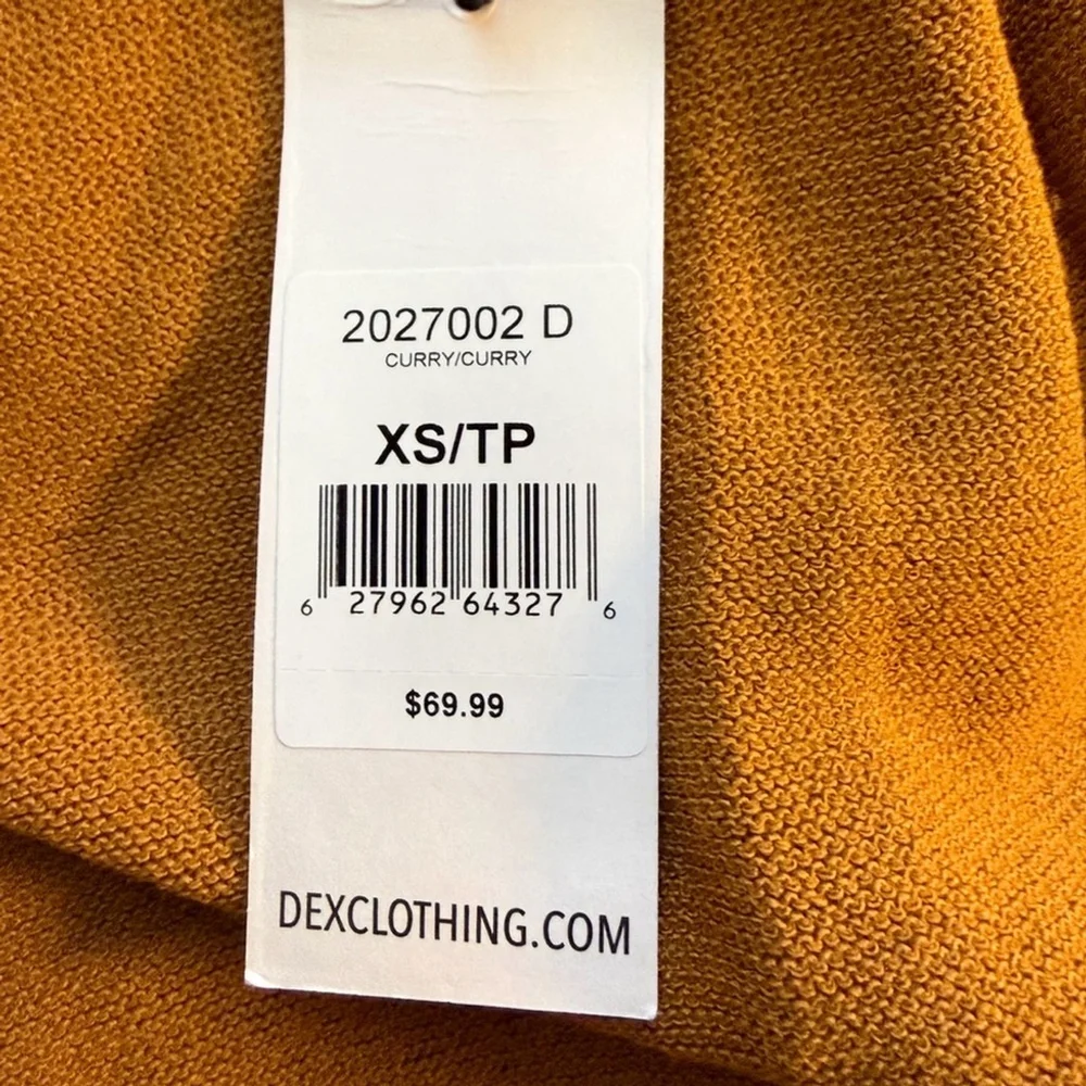 Dex Mustard V-Neck Buttoned Sweater Size XS Minimalist Office Business Casual